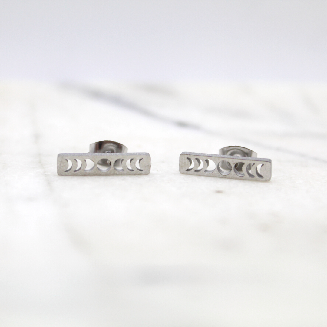 Petite Moon Phase Stud Earrings