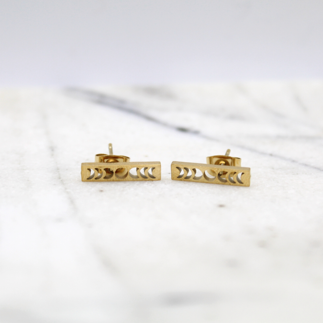 Petite Moon Phase Stud Earrings