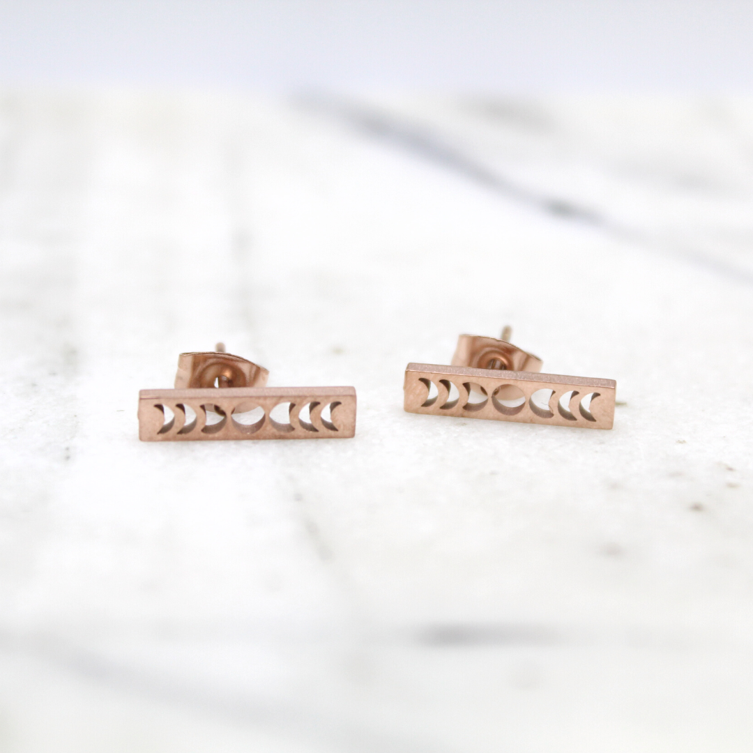 Petite Moon Phase Stud Earrings