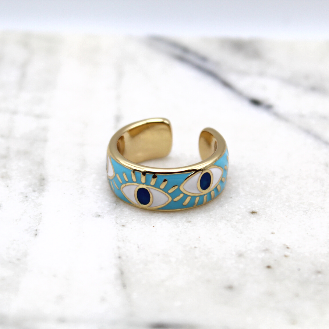 Colored Evil Eye Ring