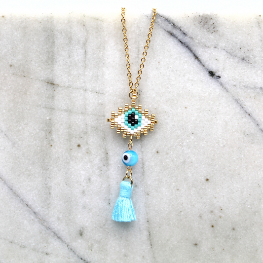 Evil Eye Tassel Necklace