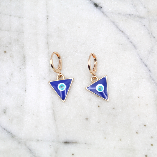 Triangular Evil Eye Earrings