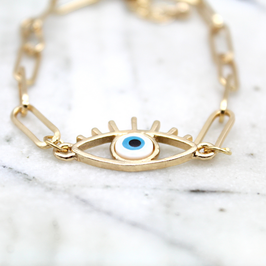 Gold Chain Evil Eye Bracelet