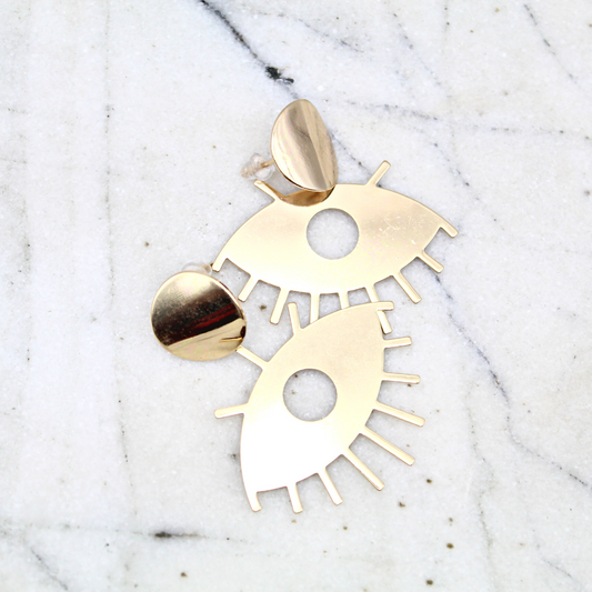 Golden Evil Eye Earrings