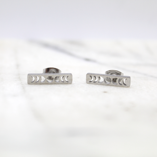 Petite Moon Phase Stud Earrings