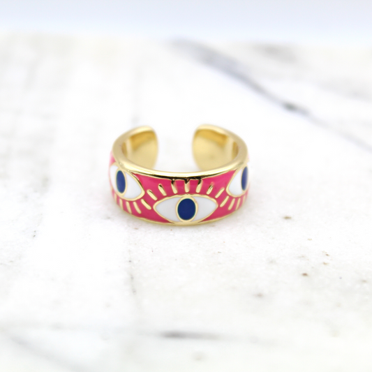 Colored Evil Eye Ring