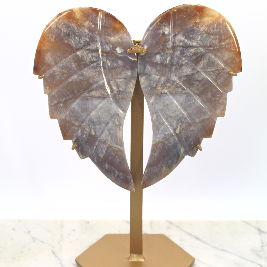 Rare Purple Chalcedony Wings Display