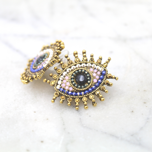 Large Evil Eye Stud Earrings