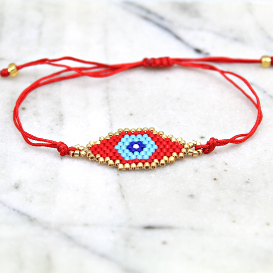Beaded Evil Eye Cord Bracelet