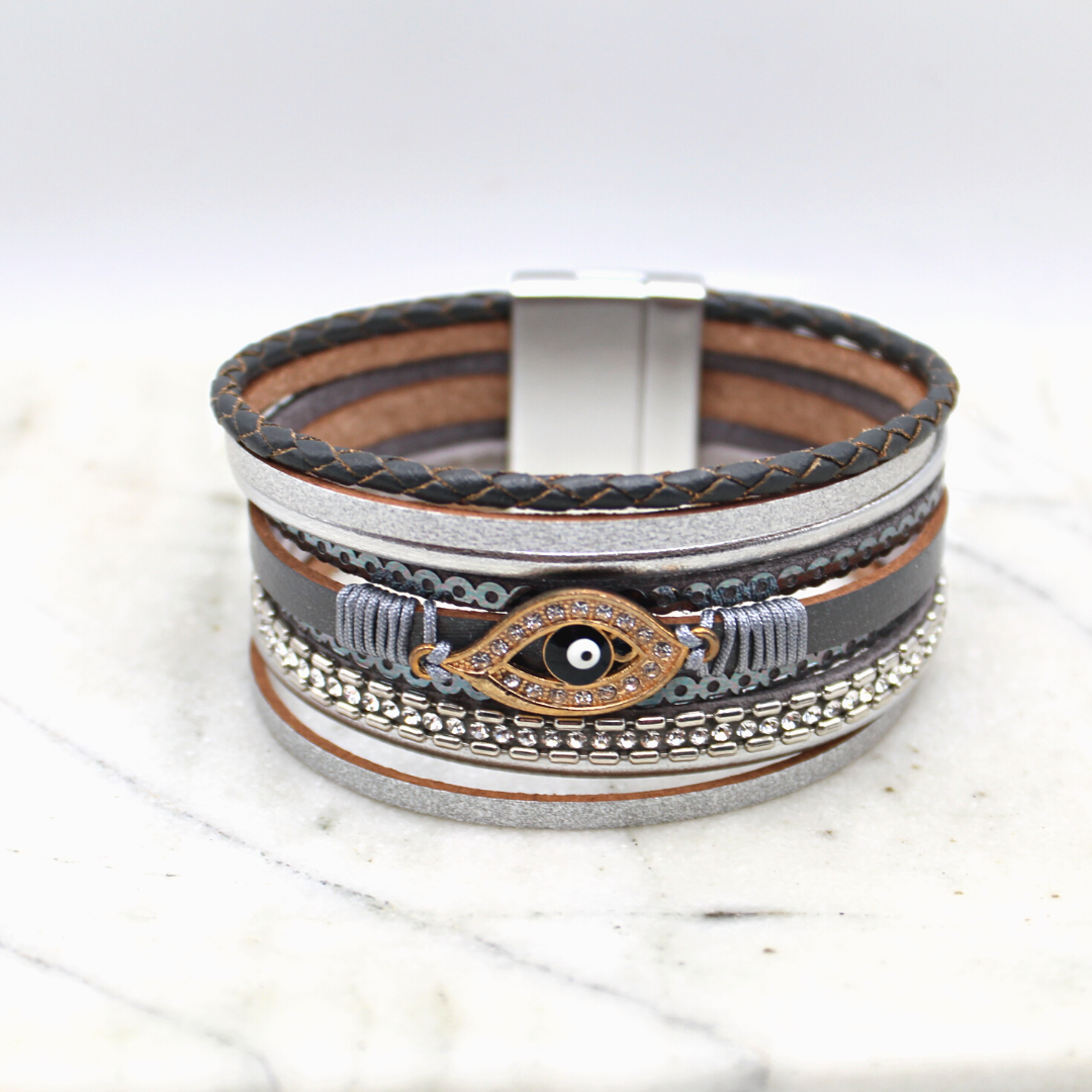 Multi-row Evil Eye Bracelet
