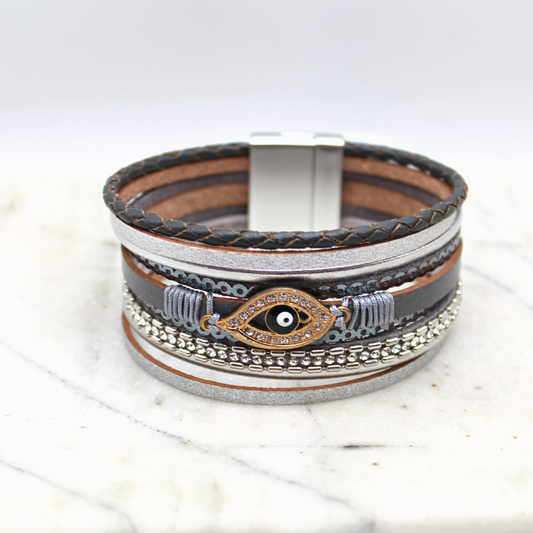 Multi-row Evil Eye Bracelet